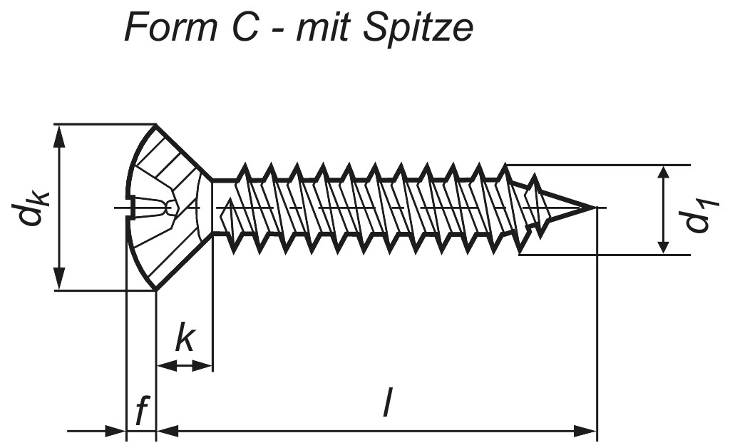 DIN 7983 steel 6,3 x 50   C-H zinc-plated